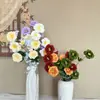 Venta Directa de Fábrica de Flores de Osmanthus Artificiales de 6 Cabezas para Arreglos Florales DIY de Boda y Hogar, Flores de Seda para Decoraciones de Festivales, Paredes de Flores y Venta al por Mayor para Bodas