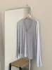 Cárdigan de Modal Tencel Seda Primavera y Verano Ligero Estilo Coreano Algodón Amigable con la Piel Lana Tejido Superior de Manga Larga Abotonado para Mujer