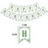 Set Temático de Cumpleaños de Animales de la Selva con Hojas Verde Salvia Bandera Adorno para Pastel Pancarta Traje para Fiesta Temática Infantil