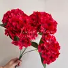Simulación de corbata de cinco cabezas con flor de hortensia Arreglo floral DIY Flor de hortensia para auditorio de bodas Fila de flores para camino Arco de entrada Decoración
