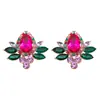 Brincos estilo francês elegante retrô brincos de cristal femininos da moda requintado elegante brincos de flor de diamante Europeu e Americano