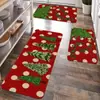 Tapetes de Cocina Transfronterizos, Alfombras Decorativas Navideñas Domésticas Absorbentes de Agua Antideslizantes, Se Pueden Usar como Felpudos de Entrada de Terciopelo de Cristal