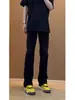 Calça Jeans Tendência Nova Folha de Salgueiro Faca Curva para Homens e Mulheres, Estilo Americano High Street, Calças Retas Flare Elásticas Emagrecedoras