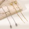 Aretes Personalizados de Gota de Agua, Hilos para Oreja Largos de Borla Coma, Versátiles y Elegantes Aretes de Clavícula de Lágrima de Hada