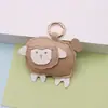 Llavero de Oveja Linda Muñeco de Dibujos Animados Colgante de Cuero Zodiaco Tridimensional Año de la Oveja Llavero de Bolso Colgante para Coche