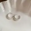 Pendientes de Plata Chapada en Oro Real de 14K con Pasador de Plata en Forma de C Pendientes de Lujo Ligero Transfronterizos de Nicho Moda Versátil Pendientes de Gama Alta Venta al por Mayor