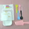 Pastel de cumpleaños cuchillo tenedor plato vela plato de cena plato juego de vajilla plato de papel desechable combinación de cuchillo y tenedor de plástico estampado floral