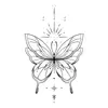 Adesivos de Tatuagem de Alta Qualidade Transfronteiriços com Designs de Sol, Lua, Lótus, Totem, Coroa, Borboleta, Coração e Florais para Braços, Cintura e Abdômen