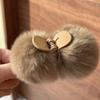 [Linda horquilla con bolita de pelo] Pinza para el pelo de conejo Rex real, otoño e invierno, celebridad de Internet, pinza pequeña de peluche, accesorios para el cabello con pinza lateral