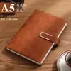 Caderno de Reunião de Escritório em Couro PU com Fecho, Logo Personalizável, Estilo Fecho