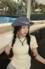 2026 Nuevo Sombrero de Pescador Versátil Estilo Coreano para Mujer, Sombrero de Sol para Verano, Sombrero Vintage Desgastado de Ala Ancha, Moderno
