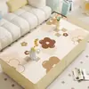 Alfombrilla para mesa de centro con diseño de plantas y flores, a prueba de aceite, impermeable, lavable, engrosada, fresca y elegante, adecuada para sala de estar y uso doméstico