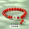 Jingdong Joias 7A Pulseira de Lótus de Ágata Vermelha 2025 Meninas Transferência Retrô Coringa Pulseira de Ano Novo Atacado