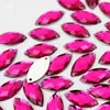 Rinestones Acrílicos Ojo de Caballo de 7*15mm Cosidos a Mano con Agujeros, Brillantes, Material para Manualidades y Accesorios de Ropa, Paquete de Materiales con Agujeros ZZ107
