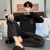 Pijama Nuevo para Hombre Primavera y Otoño Manga Larga 2026 Casual Talla Grande Holgado Se Puede Usar Fuera de Casa Ropa para el Hogar