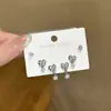 Brincos Pingente Coração de Pérola Estilo Francês Luxo Leve, Brincos Coração de Diamante Brilhante Exquisitos, Brincos Práticos para o Dia a Dia de Jovens Mulheres, Brincos Amigáveis para as Orelhas
