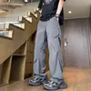 Pantalones Largos Casuales para Hombres y Mujeres 2025 Nuevos de Pierna Ancha Ropa de Trabajo Color Sólido Pantalones de Verano Finos para Hombre Estilo Americano Sueltos Pantalones de Paracaidista