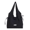 Bolso Cubo Casual de Gran Capacidad Estilo Coreano para Mujer Primavera 2026 Nuevo Bolso de Hombro Simple de Tela de Nylon Bolso de Compras