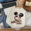 Playera de Algodón de Manga Corta para Niño, Nueva Versátil Trendy Verano Coreana Mickey Top Infantil para Niñas