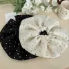Nuevo Anillo Grande para el Cabello de Malla de Doble Capa con Perlas para Mujer Francés de Alta Gama Lujo Ligero Retro Accesorios para el Cabello Anillo para el Cabello Intestino Grueso