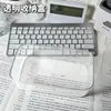 Escritorio a prueba de polvo de escritorio con cubierta, cesta de papelería acrílica, estante de almacenamiento, caja de almacenamiento transparente