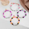 Pulsera de Letras con Cuentas Más Vendida de Amazon para Mujer, Pulsera Elástica de Vidrio con Letras Acrílicas Cazador de Demonios