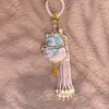 Produto Acabado: Patrimônio Cultural Imaterial Estilo Chinês Bordado Brocado Song Gato da Sorte Pingente Charme de Bolsa Pendente para Carro Pingente Dupla Face Decoração Brocado Song