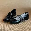 Edición Lancui~Zapatos de Salón Individuales de Cuero Suave Estilo Francés Retro para Mujer con Lazo y Hebilla, Mary Jane Estilo Coreano Versátiles Zapatos de Ballet
