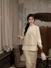 Primavera 2026 Nuevo Modelo Nuevo Estilo Chino Diseño de Alta Gama Chaleco y Falda Bordados con Cuentas de Calabaza Conjunto Elegante para Mujer P0134