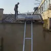 Telha Esmaltada de Telhado Inclinado Pequeno Degrau de Nuvem Elevador de Elevador Casa de Telha Portas e Janelas Painéis Fotovoltaicos Guincho Portátil Solário