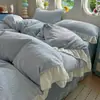 Juego de cuatro piezas de terciopelo de leche estilo francés, juego de cuatro piezas de terciopelo de leche de color sólido engrosado estilo coreano otoño/invierno, juego de tres piezas para dormitorio/estudiante