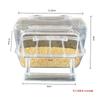 Yuchao caja de comida para pájaros con rejilla transparente a prueba de salpicaduras anti-salpicaduras comedero para pájaros colgante pájaro de jade Suministros para pájaros de jade