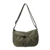 Nova Bolsa Transversal Leve Estilo Japonês Moda Feminina com Cordão Estilo Esportivo Bolsa de Ombro Grande Capacidade Simples Bolsa Tote para o Dia a Dia