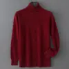 Baicai Rong Suéter Nuevo de Lana Pura Otoño/Invierno para Hombre Cuello Solapa Tejido de Punto Negocios Casual Simple Capa Base de Punto