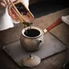 Bule Antigo de Cerâmica das Dinastias Tang e Song com Esmalte de Forno Cerâmica Rústica Jarra com Alça Lateral, Fogareiro de Chá com Furos em Forma de Bola, Conjunto de Chá Kung Fu, Recipiente Retro para Preparo de Chá