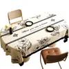 Toalha de Mesa Vintage Estilo Francês com Toque de Luxo Leve e de Alta Qualidade, Impermeável, à Prova de Óleo, Lavável, Retangular para Mesa de Centro, Melhora o Ambiente