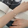 Pulsera de Amor Dulce Temperamento Femenino Diseño de Doble Capa Pulsera Dongdaemun BFF Estudiante Perla Redonda Hueca Pulsera con Forma de Corazón