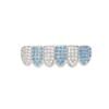 Hip-hop aguamarina circonita blanca frenos de seis dientes circonita micro incrustada accesorios de frenos de personalidad para disfraz de Halloween