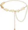 Cinturón europeo y americano transfronterizo para mujer, cadena de cintura decorativa de cadena metálica con ondas de agua, casual y a la moda, accesorio para vestido, en stock
