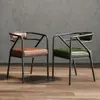 Silla de Comedor de Hierro Forjado de Lujo Nórdico Silla con Respaldo para el Hogar Silla de Ocio Moderna para Restaurante Celebridad de Internet Silla de Oficina para Restaurante de Hotel