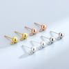 Pendientes de plata de ley S925 con aro abierto y cuentas de frijol, pendientes DIY, accesorios para pendientes, pendientes chapados en oro K para mujer.