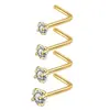 E-commerce Transfronteiriço Popular em Forma de L em Forma de S em Forma de Z Zircônia Aço Inoxidável Reto 7 Caracteres 5 Caracteres Super Brilhante Cravejado de Diamantes Joias para Piercing Argola de Nariz Pino de Nariz
