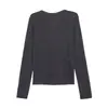 M FIVE Otoño 2026 23 de Septiembre Shisanhang Nuevo Producto Cuello Redondo Canalé Hombro Normal Manga Larga Prenda Base Y6879-1