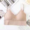 Sem costura grande em forma de U costas cruzadas peito sem anel de aço sexy all-match cor sólida em forma de U costas base roupa íntima peito-envolto mulheres