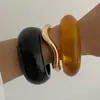 Pulsera de Círculo Transparente Ámbar Degradado Personalizada Estilo Europeo y Americano, Pulsera Dulce Fresca con Forma de Ola Ins, Joyería de Mano Transfronteriza