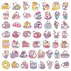 100 piezas de pegatinas de gatitos de comida caricatura lindo gatito postre pegatinas para cuenta manual funda de teléfono portátil pegatinas impermeables