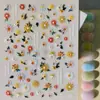 Adesivos de Unha Artística Embossados Flor de Cerejeira Cruzada Flores Pequenas Frescas 3D Adesivos Embossados DIY para Isqueiro Modelo SL