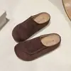 Sapatos Slip-On Retro de Bico Redondo com Solado Grosso para Aumento de Altura para Mulheres, Novidade Versátil Primavera/Verão 2026 Chinelos Slip-On Preguiçosos