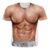 Venta Directa Exportación Transfronteriza Impresión Digital 3D Camiseta para Hombre Europea y Americana Serie Muscular Holgada Cuello Redondo Casual Camisa de Manga Corta
