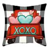 Funda de almohada de lino con impresión digital para San Valentín, estilo nórdico, para casa, sofá, oficina, funda de cojín de amor